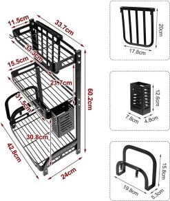 Sens Design Kruidenrek Staand – Keukenrek Voor Kruidenpotjes - Zwart -Voedselopslag Winkel 1015x1200