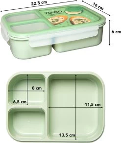 Lock&Lock Lunchset - Yoghurtbeker En Lunchboxen - Bento Box - Muesli Beker - Snackdoosjes - Lunchpot - Met Compartimenten - Volwassenen En Kinderen - To Go - Lekvrij - BPA Vrij - Groen -Voedselopslag Winkel 1016x1200 1