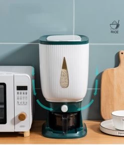 Deluqse Rijst Dispenser - Rijst Container - Grijs - Voedsel Dispenser - Rijst Opbergdoos - Rijst Bewaren - Rijst Opberg Container -Voedselopslag Winkel 1028x1200