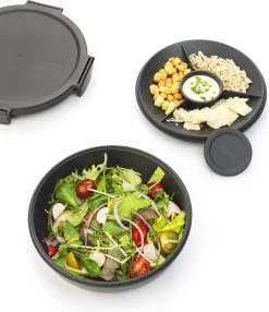 Brabantia Make & Take Salade Lunchbox - 1,3 L - Kunststof - Dark Grey -Voedselopslag Winkel 1038x1200