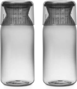 Brabantia Voorraadbussen Met Maatbeker Set Van 2 - 1,3 L - Dark Grey