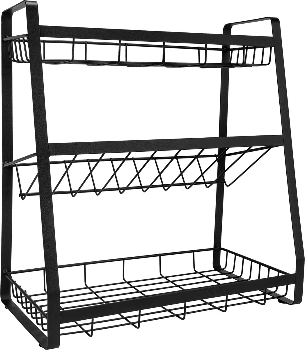 QUVIO Kruidenrek - Keukenrek Staand - Keukenrekje - Keukenrek - Aanrecht Organizer - Metaal - 19 X 35 X 38 Cm 5 QUVIO Kruidenrek - Keukenrek Staand - Keukenrekje - Keukenrek - Aanrecht Organizer - Metaal - 19 X 35 X 38 Cm - Afbeelding 5