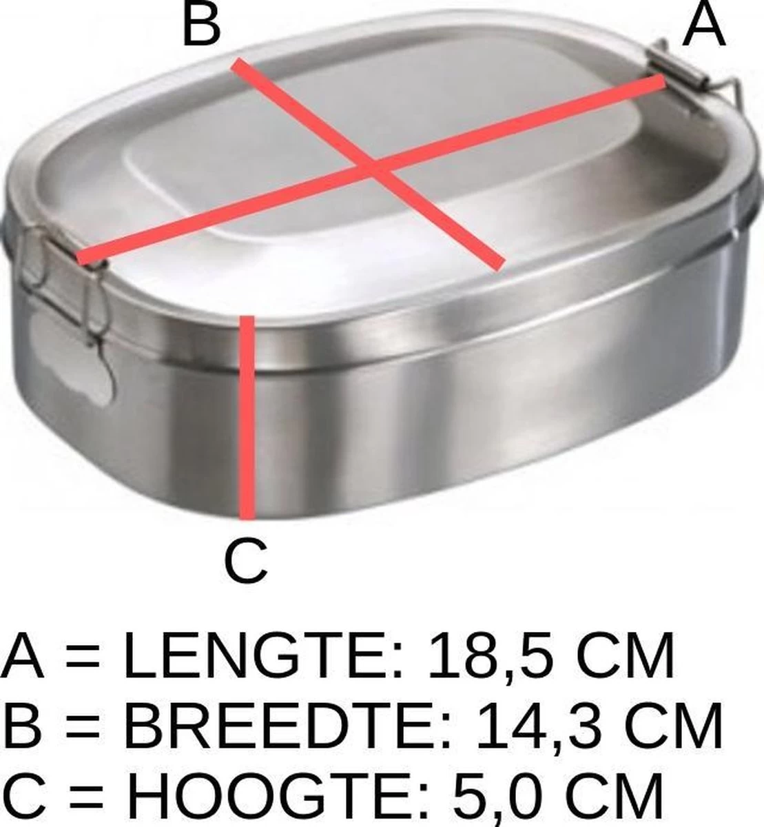 Lunchbox - RVS - Large - Large 2 Lunchbox - RVS - Large - Large - Afbeelding 2