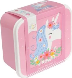 A Little Lovely Company - Brooddoos - Broodtrommel - Lunch & Snack Box Set Van 4 - Eenhoorn -Voedselopslag Winkel 1115x1200