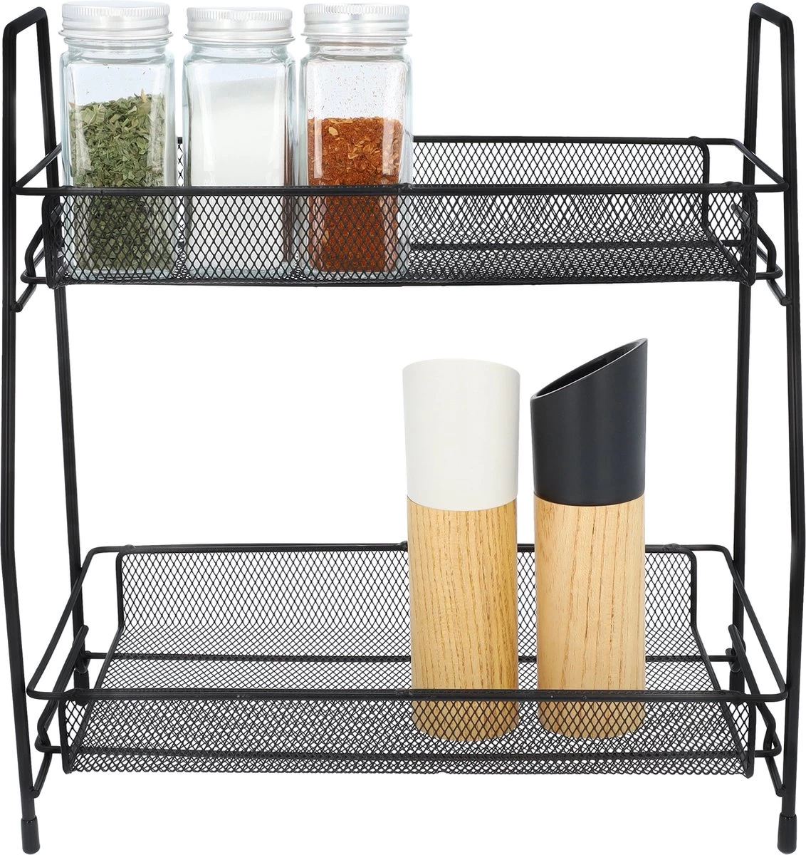 QUVIO Kruidenrekken Staal - Kruidenrek Staand - Kruidenrekken Zwart - Opbergrek - Opbergrekken Breedte Van 25 Tot 50 Cm - Opbergrek Zwart - Keukenrek - Keukenrek Staand 2 Laags - Zwart - Metaal 2 QUVIO Kruidenrekken Staal - Kruidenrek Staand - Kruidenrekken Zwart - Opbergrek - Opbergrekken Breedte Van 25 Tot 50 Cm - Opbergrek Zwart - Keukenrek - Keukenrek Staand 2 Laags - Zwart - Metaal - Afbeelding 2