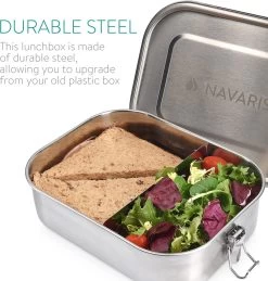Navaris RVS Broodtrommel Met Verdeler - Meal Prep Bakje - Vershouddoos - Lunchbox - 17 X 13 X 6 Cm - Inhoud 0,8 Liter - Vaatwasbestendig 10 Navaris RVS Broodtrommel Met Verdeler - Meal Prep Bakje - Vershouddoos - Lunchbox - 17 X 13 X 6 Cm - Inhoud 0,8 Liter - Vaatwasbestendig -Voedselopslag Winkel 1146x1200 1