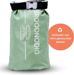 BROODNODIG® - Herbruikbare Boterhamzak - Van 100% Gerecyclede PET-flessen - Ideaal Als Diepvrieszakjes - Lunchzak - Herbruikbaar Boterhamzakje - Foodwrap - Lunchbox - 30x20cm - Pastel Groen