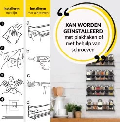 YORGS Kruidenrek Ophangbaar - Kruidenrekje Voor Potjes - Kruidenrekken Hangend 4 Stuks - Zwart - Inc Ophangmateriaal 12 YORGS Kruidenrek Ophangbaar - Kruidenrekje Voor Potjes - Kruidenrekken Hangend 4 Stuks - Zwart - Inc Ophangmateriaal -Voedselopslag Winkel 1183x1200 1