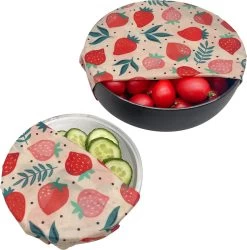 Bijenwas Wraps (Bijenwas Doek) - "rode Aardbei" Set Van 3 - 1S, 1M, 1L - Beeswax Wraps - Herbruikbaar Boterhamzakje - Bee Wrap - Beewax - Bijenwasdoek - Zero Waste - Duurzaam Cadeau -Voedselopslag Winkel 1187x1200 3