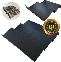 Kitchenful Kruidenrek Lade - Kruiden Organiser - 6 Stuks - Zwart - Verstelbaar - Metaal - Kruiden Opberger