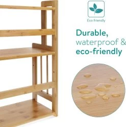 Navaris Keukenrek Met 3 Planken - Verstelbaar Kruidenrek Van Bamboe - Staand - Stevige Constructie - Natuurlijk Bamboehout - Waterafstotend -Voedselopslag Winkel 1191x1200