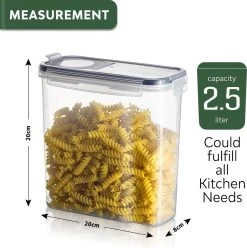 TNM Luxe Luchtdichte Voorraadbussen Set Zwart (4x2,5L), Voorraadpotten, Voedselcontainer Met Deksel, Vershouddoos -Voedselopslag Winkel 1197x1200 5