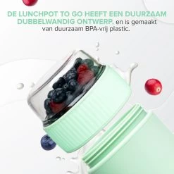 Coninx Yoghurtbeker To Go - Muesli Beker To Go - Lunchbeker - Mueslibeker 640ml (450ml+190ml) - Groen -Voedselopslag Winkel 1199x1200 1
