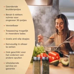 Goedewaere Kruidenrek Lade - 6 Stuks - Keuken Organizers - Keukenlade Organiser - Kruiden Organizer - Uitschuifbaar - Kunststof -Voedselopslag Winkel 1199x1200 4