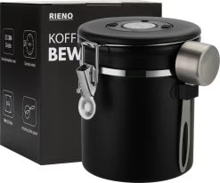 Koffie Bewaarbus Luchtdicht Met CO2 Uitlaat - Koffieblik Bewaarblik Voor 500 Gr Koffiebonen - Zwart - 1.2L -Voedselopslag Winkel 1200x1000