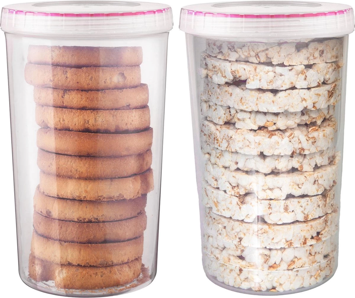 Lock&Lock Beschuitbus - Bewaardoos Voor Beschuit - Rijstwafel Bewaarbus - Voorraadbussen - Set Van 2 Stuks - 1,9 Liter - Transparant 1 Lock&Lock Beschuitbus - Bewaardoos Voor Beschuit - Rijstwafel Bewaarbus - Voorraadbussen - Set Van 2 Stuks - 1,9 Liter - Transparant