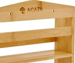 ACAZA Ophangbaar Kruidenrek Met 10 Glazen Kruidenpotjes, Spice Rack, Keuken Rek, Kruiden Organizer Voor Specerijen, Peper, Zout, 26 Cm Breed, Bamboe -Voedselopslag Winkel 1200x1009 1