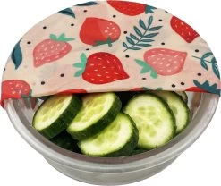 Bijenwas Wraps (Bijenwas Doek) - "rode Aardbei" Set Van 3 - 1S, 1M, 1L - Beeswax Wraps - Herbruikbaar Boterhamzakje - Bee Wrap - Beewax - Bijenwasdoek - Zero Waste - Duurzaam Cadeau -Voedselopslag Winkel 1200x1011