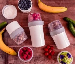 Lock&Lock Yoghurtbeker - Yoghurt Beker To Go - Muesli Beker To Go - Lunchpot - Lunchbeker - Medium - 560 Ml + 310 Ml - Wit -Voedselopslag Winkel 1200x1021 1