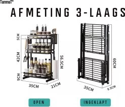 TammaT - Kruidenrek - Kruidenrek Staand - Inklapbare Keukenrek - 3-laags 35x21x56,5CM - Keuken Organizer - Aanrecht Organizer - Keuken Opslag - Roestvrij Staal - Opbergrek - Keuken Organizers - Roestvrij En Krasvrij 24 TammaT - Kruidenrek - Kruidenrek Staand - Inklapbare Keukenrek - 3-laags 35x21x56,5CM - Keuken Organizer - Aanrecht Organizer - Keuken Opslag - Roestvrij Staal - Opbergrek - Keuken Organizers - Roestvrij En Krasvrij -Voedselopslag Winkel 1200x1024