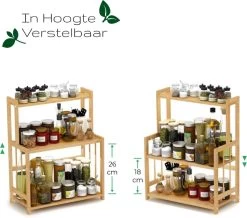 Cellavi Duurzaam Kruidenrek Staand Van Bamboe - Keukenrek Verstelbaar - Keuken Accessoires - Stevige Constructie - Multifunctioneel En Waterafstotend -Voedselopslag Winkel 1200x1058 3