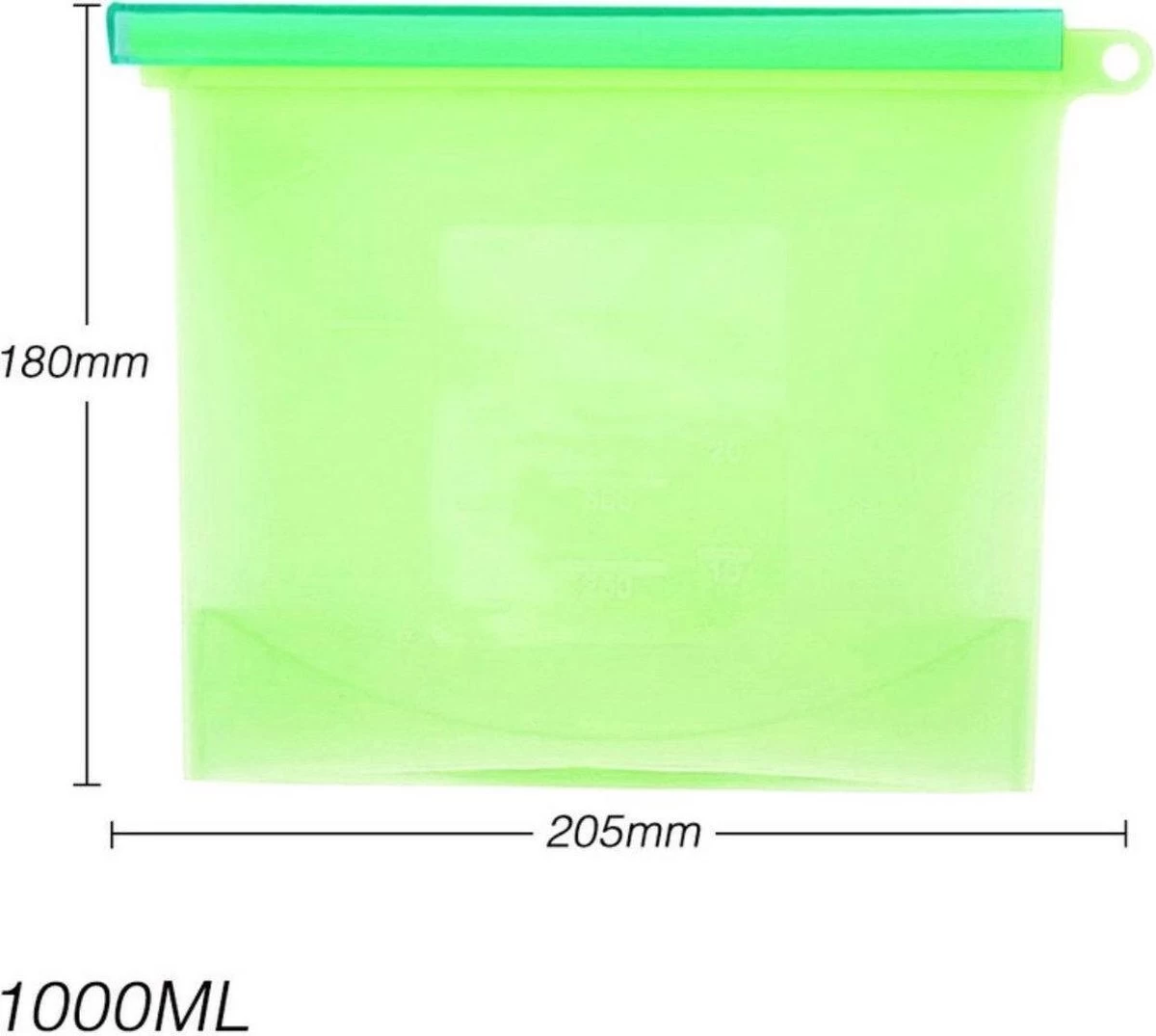 LOUZR Siliconen Vershoudzakken - Set 4-Stuks - 1000ml - Herbruikbaar 5 LOUZR Siliconen Vershoudzakken - Set 4-Stuks - 1000ml - Herbruikbaar - Afbeelding 5