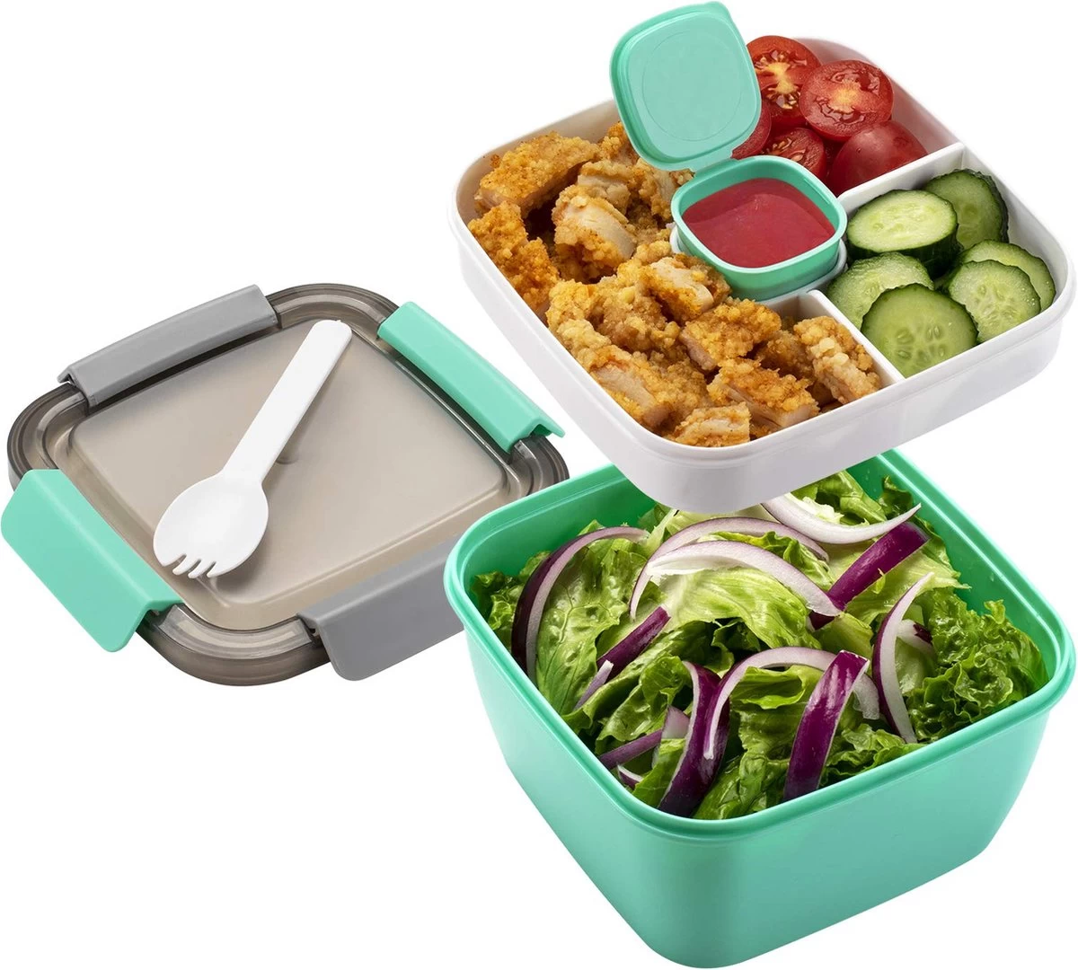 Consumerce® Luxe Meerlaagse Lunchbox Met Vakjes Mintgroen – Lunchbox Volwassenen – Japanse Bento Box – Lunchbox Kinderen – Salade To Go – Brooddoos Volwassenen – Broodtrommel – Lunchtrommel – Salade Lunchbox – Saladebox – Salade Box 1 Consumerce® Luxe Meerlaagse Lunchbox Met Vakjes Mintgroen – Lunchbox Volwassenen – Japanse Bento Box – Lunchbox Kinderen – Salade To Go – Brooddoos Volwassenen – Broodtrommel – Lunchtrommel – Salade Lunchbox – Saladebox – Salade Box