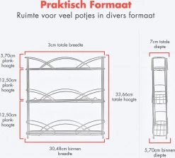 KitchenBrothers Kruidenrek - Staand - Voor 21 Potjes - 3 Laags - Chroom -Voedselopslag Winkel 1200x1081 2