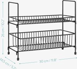 Navaris Stalen Kruidenrekje 2 Etages - Kruidenrek Staand - Rek Voor Kruidenpotjes En Glaasjes - Multifunctionele Organizer Voor Keuken En Badkamer -Voedselopslag Winkel 1200x1084