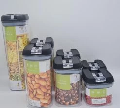 IGOODS - Voorraadpotten - Voorraaddozen- Voorraadboxen 7 Stuks - Met Zwarte Deksel -Voedselopslag Winkel 1200x1089