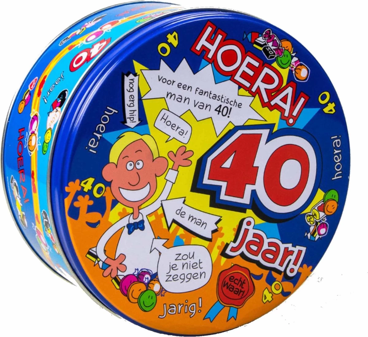 Merkloos 40 Jaar Snoeptrommel/voorraadtrommel Voor Man 14 X 7,5 Cm - 40e Verjaardag - 40e Verjaardag Cadeau / Versiering 2 Merkloos 40 Jaar Snoeptrommel/voorraadtrommel Voor Man 14 X 7,5 Cm - 40e Verjaardag - 40e Verjaardag Cadeau / Versiering - Afbeelding 2