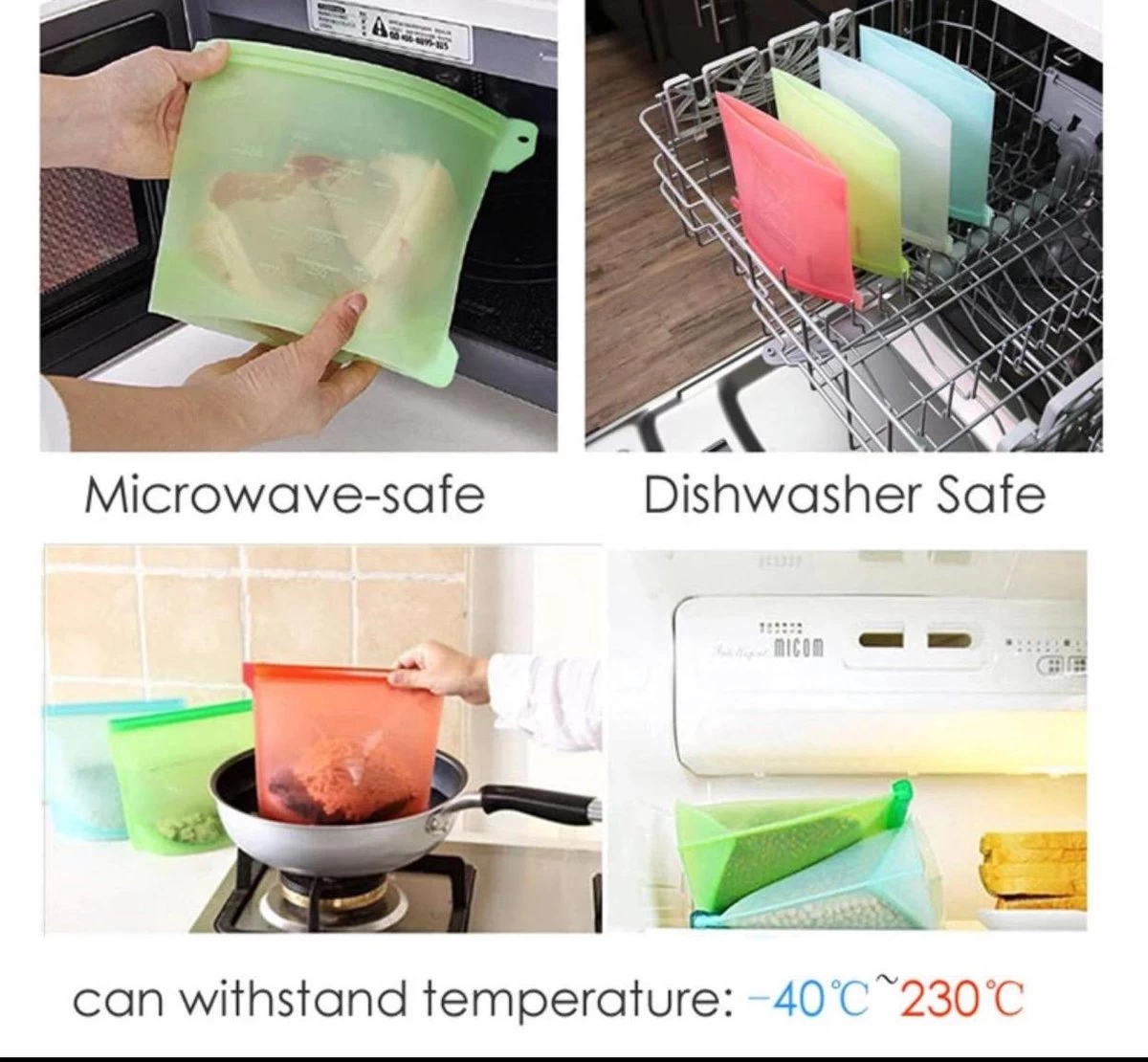 Siliconen Vershoudzakken - Set Van 8 ( 4x 1000ML + 4x 1500ML) -(Transparant, Rood, Groen, Blauw) - Duurzaam - Herbruikbaar - Vries & Hitte Bestendig - Meal Prep - Opbergzak Maatbeker Meal Prep Container 10 Siliconen Vershoudzakken - Set Van 8 ( 4x 1000ML + 4x 1500ML) -(Transparant, Rood, Groen, Blauw) - Duurzaam - Herbruikbaar - Vries & Hitte Bestendig - Meal Prep - Opbergzak Maatbeker Meal Prep Container - Afbeelding 10