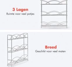 KitchenBrothers Kruidenrek - Staand - Voor 21 Potjes - 3 Laags - Chroom -Voedselopslag Winkel 1200x1114 2