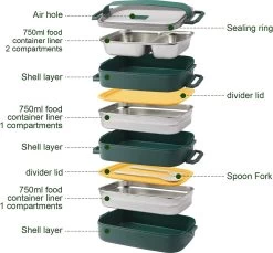 Lunchbox, Bento Box Voor Volwassenen Kinderen, Kinderlunchbox Met Compartimenten, 3-laags Lekvrije Bento-lunchbox Met Vork, Lepel, Geschikt Voor Lunchbox Voor Werk, Kantoor, School (2,25L Groen) 9 Lunchbox, Bento Box Voor Volwassenen Kinderen, Kinderlunchbox Met Compartimenten, 3-laags Lekvrije Bento-lunchbox Met Vork, Lepel, Geschikt Voor Lunchbox Voor Werk, Kantoor, School (2,25L Groen) -Voedselopslag Winkel 1200x1114