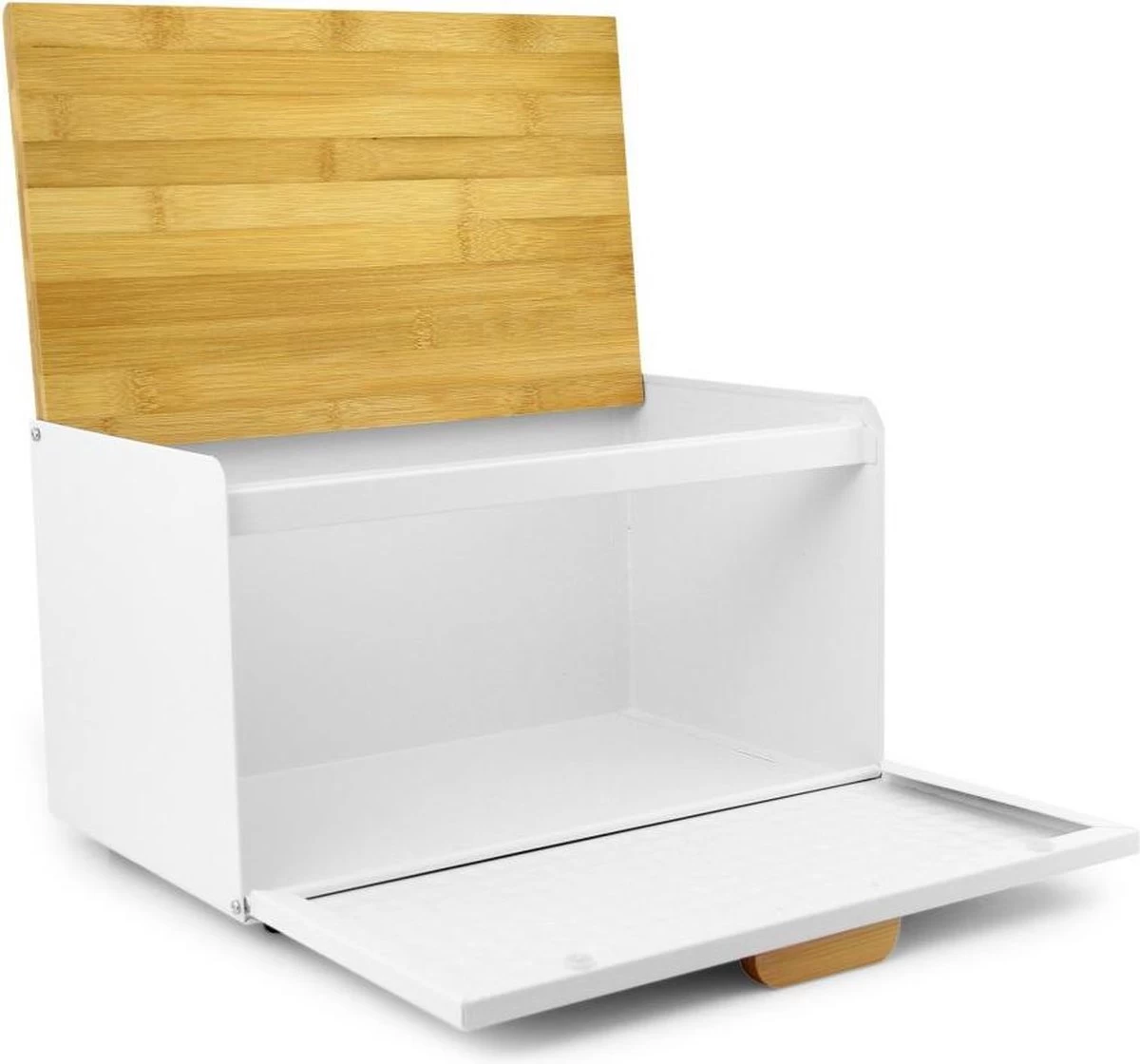 Broodtrommel-Helpt Brood Vers Te Houden-Wit-Brooddoos-Bewaardoos-Vershouddoos-Broodkast-Broodbak-Broodmand-Metaal 2 Broodtrommel-Helpt Brood Vers Te Houden-Wit-Brooddoos-Bewaardoos-Vershouddoos-Broodkast-Broodbak-Broodmand-Metaal - Afbeelding 2