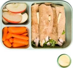 Lock&Lock Lunchbox - Bento Box - Salade Lunchbox - Met 3 Compartimenten - Met Dressing/Saus Bakje - Volwassenen En Kinderen - To Go - Lekvrij - BPA Vrij - 1,5 Liter - Groen -Voedselopslag Winkel 1200x1120