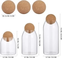 Igoods Helderglazen - Voorraadpot Met Kurkbal - Thee- En Koffiebus Met Bolvormig Houten Deksel - Voedselblikken - Keukenopslag - Opslagpotten 10 Igoods Helderglazen - Voorraadpot Met Kurkbal - Thee- En Koffiebus Met Bolvormig Houten Deksel - Voedselblikken - Keukenopslag - Opslagpotten -Voedselopslag Winkel 1200x1121