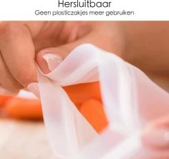 Merkloos Siliconen Vershoudzakken - 10 Stuks - Diepvrieszakken - Lekvrij - Boterhamzak Herbruikbaar - Bewaarzakjes - Duurzaam - Hersluitbaar -Voedselopslag Winkel 1200x1129 1