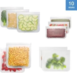 Siliconen Vershoudzakken | Diepvrieszakken | Set Van 10 | Duurzaam | Herbruikbaar Boterhamzakje | Mealprep 8 Siliconen Vershoudzakken | Diepvrieszakken | Set Van 10 | Duurzaam | Herbruikbaar Boterhamzakje | Mealprep -Voedselopslag Winkel 1200x1136 3
