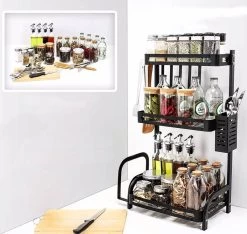 Sens Design Kruidenrek Staand – Keukenrek Voor Kruidenpotjes - Zwart -Voedselopslag Winkel 1200x1139