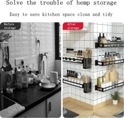 Merkloos Kruidenrek / Opbergrek - RVS - Perforatievrij Aan De Muur Gemonteerd - 50x13x6 Cm - Zwart 10 Merkloos Kruidenrek / Opbergrek - RVS - Perforatievrij Aan De Muur Gemonteerd - 50x13x6 Cm - Zwart -Voedselopslag Winkel 1200x1140 1