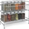 Navaris Stalen Kruidenrekje 2 Laags - Kruidenrek Staand - Rek Voor Kruidenpotjes En Glaasjes - Multifunctionele Organizer Voor Keuken En Badkamer