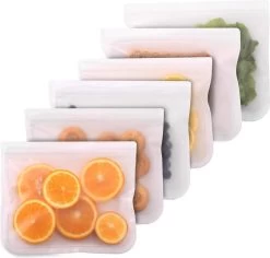 Herbruikbare Vershoudzakken Voor Diepvries, Koelkast En Vriezer – Set Van 2 Stuks - Formaat GROOT - 1000 ML Per Stuk - 19 X 22 Cm - Luchtdicht, Lekvrij En EXTRA STERK - Bewaarzakjes / Boterhamzakje - BPA Vrij