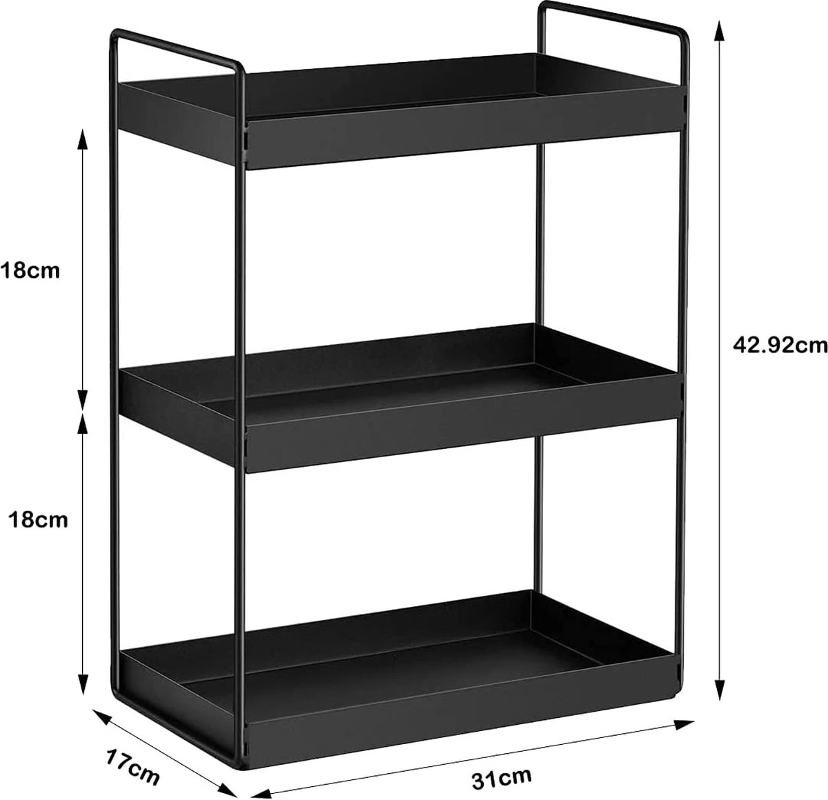 Merkloos 3 Tier Staande Planken Keuken Onder Kast Plank Douche Plank Badkamer Werkblad Organizer Ijdelheid Lade Cosmetica & Make-up Opslag Kruidenrek Zwart 2 Merkloos 3 Tier Staande Planken Keuken Onder Kast Plank Douche Plank Badkamer Werkblad Organizer Ijdelheid Lade Cosmetica & Make-up Opslag Kruidenrek Zwart - Afbeelding 2