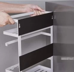 Merkloos Multifunctioneel Ophangbaar Keukenrek Of Badrek- Multifunctioneel Organiser - Magnetisch - Zwart -Voedselopslag Winkel 1200x1166