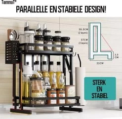 TammaT - Kruidenrek - Kruidenrek Staand - Inklapbare Keukenrek - 3-laags 35x21x56,5CM - Keuken Organizer - Aanrecht Organizer - Keuken Opslag - Roestvrij Staal - Opbergrek - Keuken Organizers - Roestvrij En Krasvrij 28 TammaT - Kruidenrek - Kruidenrek Staand - Inklapbare Keukenrek - 3-laags 35x21x56,5CM - Keuken Organizer - Aanrecht Organizer - Keuken Opslag - Roestvrij Staal - Opbergrek - Keuken Organizers - Roestvrij En Krasvrij -Voedselopslag Winkel 1200x1169 1