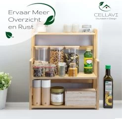 Cellavi Duurzaam Kruidenrek Staand Van Bamboe - Keukenrek Verstelbaar - Keuken Accessoires - Stevige Constructie - Multifunctioneel En Waterafstotend -Voedselopslag Winkel 1200x1178 2