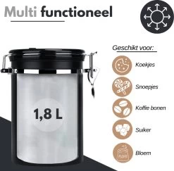 VAIVE Koffieblik - Koffiebus - Koffieblikbewaarblik - Bewaarbus Koffie - Voorraadpotten - Voorraadbussen - Voorraadbus -1.8L 9 VAIVE Koffieblik - Koffiebus - Koffieblikbewaarblik - Bewaarbus Koffie - Voorraadpotten - Voorraadbussen - Voorraadbus -1.8L -Voedselopslag Winkel 1200x1179 2