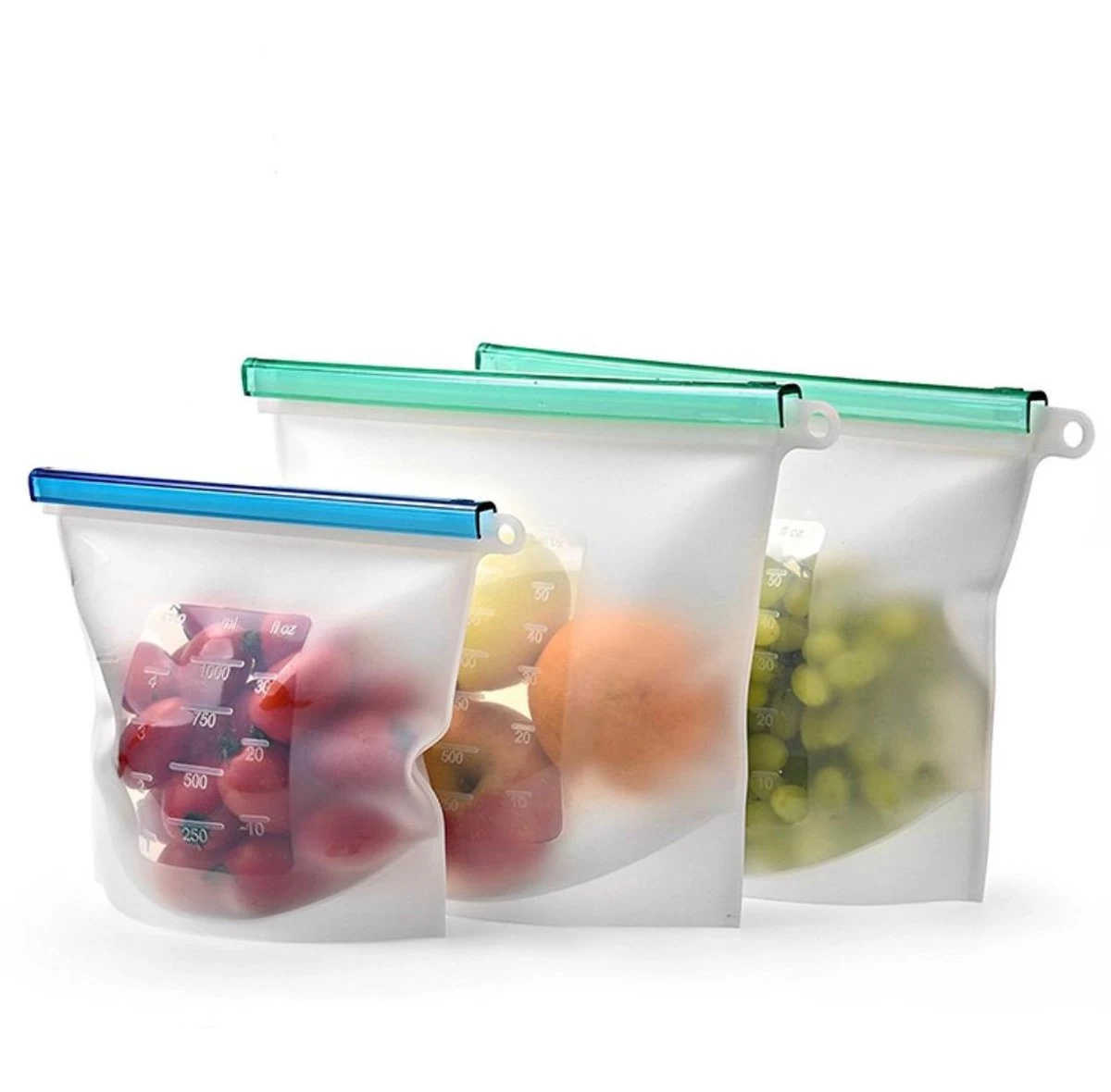 Siliconen Vershoudzakken - Set Van 8 ( 4x 1000ML + 4x 1500ML) -(Transparant, Rood, Groen, Blauw) - Duurzaam - Herbruikbaar - Vries & Hitte Bestendig - Meal Prep - Opbergzak Maatbeker Meal Prep Container 8 Siliconen Vershoudzakken - Set Van 8 ( 4x 1000ML + 4x 1500ML) -(Transparant, Rood, Groen, Blauw) - Duurzaam - Herbruikbaar - Vries & Hitte Bestendig - Meal Prep - Opbergzak Maatbeker Meal Prep Container - Afbeelding 8