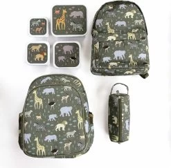 A Little Lovely Company - Brooddoos - Broodtrommel -Lunch & Snack Box Set Van 4 - Savanne -Voedselopslag Winkel 1200x1182